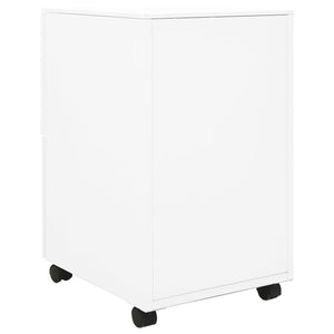 Weißer Aktenschrank mit Rollen