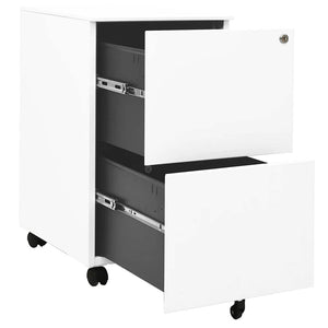 Weißer Aktenschrank mit Rollen