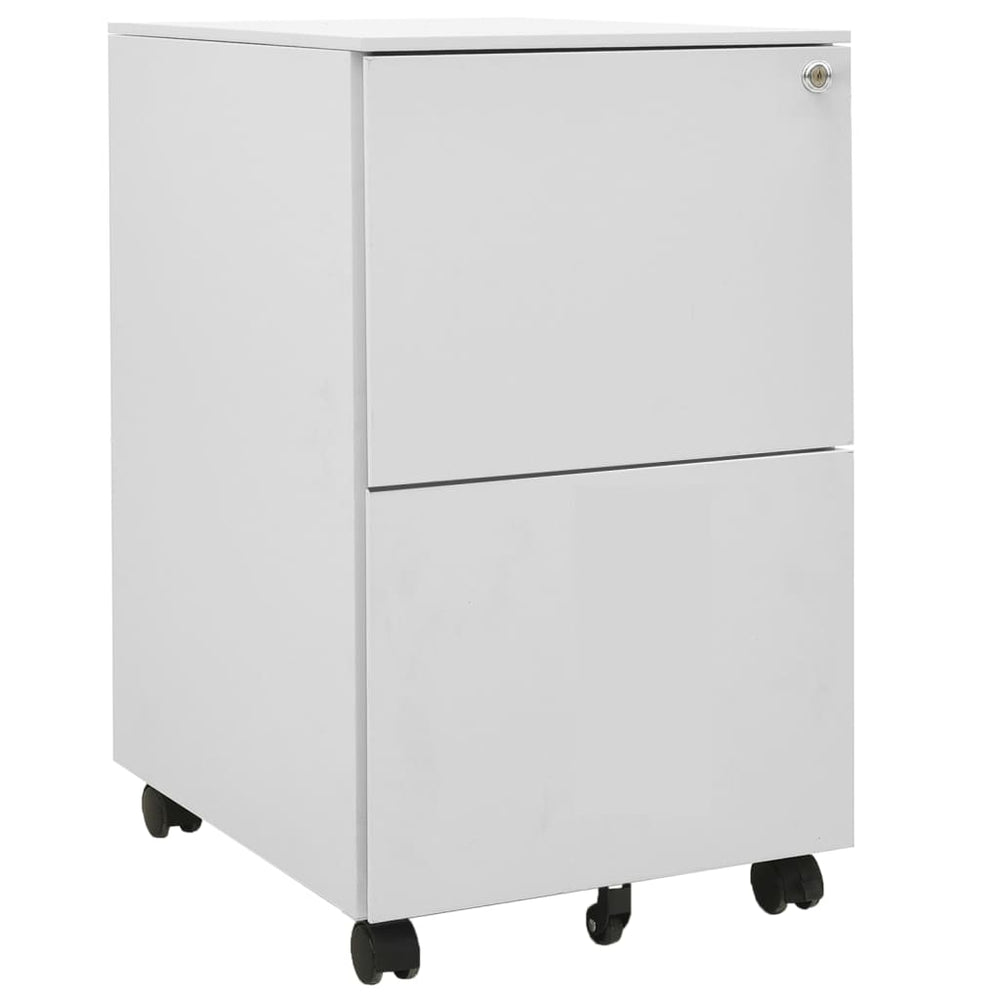 Rollbarer Aktenschrank Hellgrau Stahl 39x45x67cm
