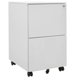 Rollbarer Aktenschrank Hellgrau Stahl 39x45x67cm