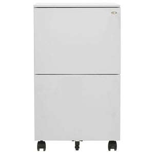 Rollbarer Aktenschrank Hellgrau Stahl 39x45x67cm