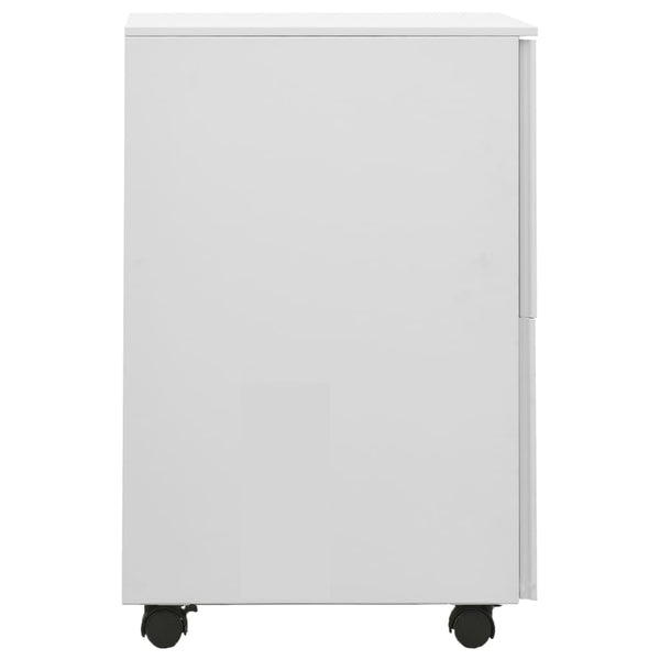 Rollbarer Aktenschrank Hellgrau Stahl 39x45x67cm