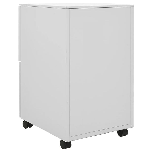 Rollbarer Aktenschrank Hellgrau Stahl 39x45x67cm