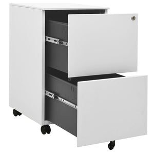 Rollbarer Aktenschrank Hellgrau Stahl 39x45x67cm