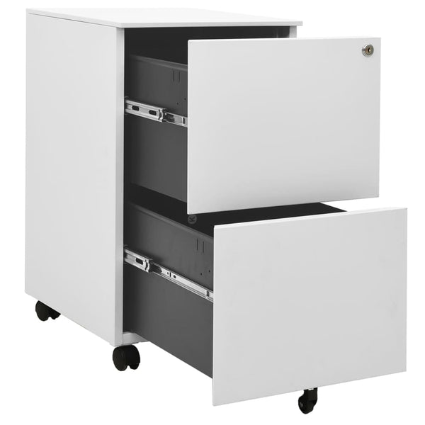 Rollbarer Aktenschrank Hellgrau Stahl 39x45x67cm