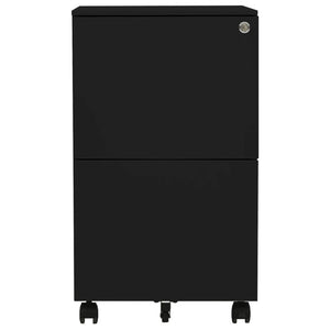 Schwarzer Aktenschrank mit Rollen