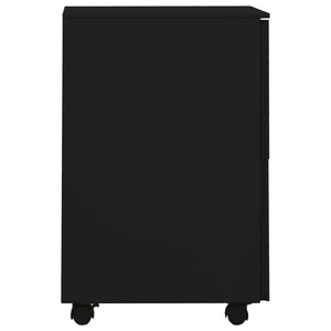 Schwarzer Aktenschrank mit Rollen