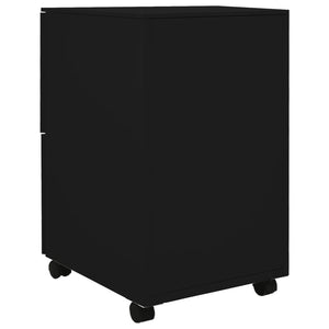 Schwarzer Aktenschrank mit Rollen