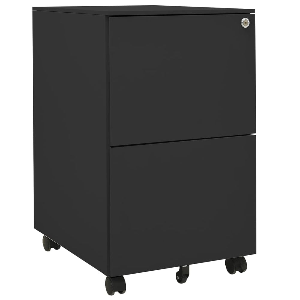 Rollbarer Aktenschrank Anthrazit Stahl