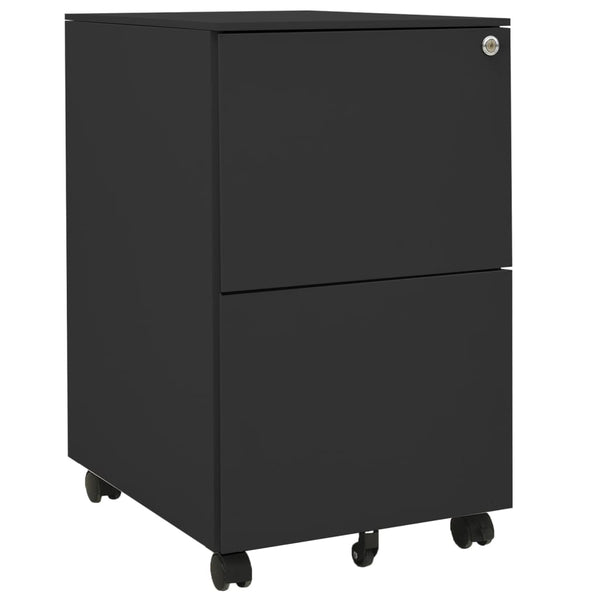 Rollbarer Aktenschrank Anthrazit Stahl