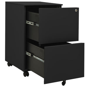 Rollbarer Aktenschrank Anthrazit Stahl