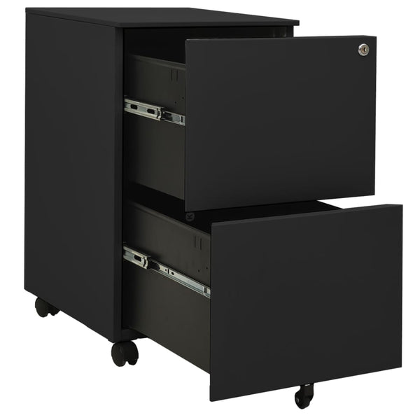 Rollbarer Aktenschrank Anthrazit Stahl