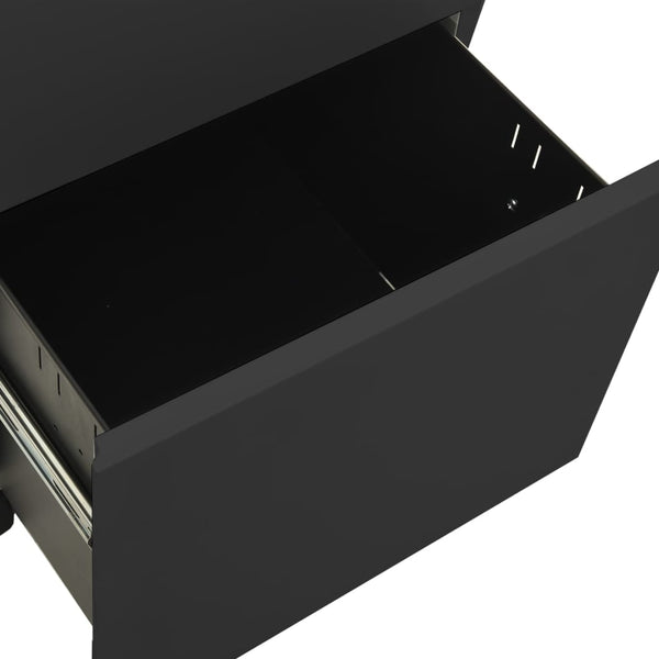 Rollbarer Aktenschrank Anthrazit Stahl