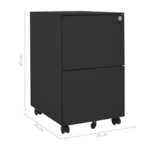 Rollbarer Aktenschrank Anthrazit Stahl