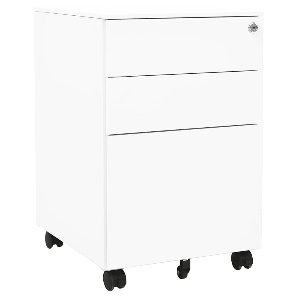 Rollbarer Aktenschrank Weiß, Stahl