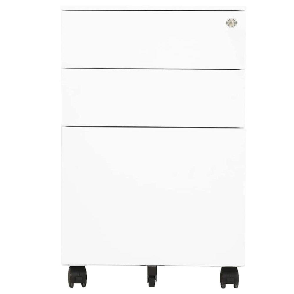 Rollbarer Aktenschrank Weiß, Stahl