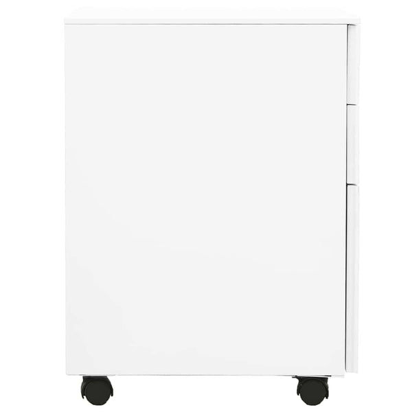 Rollbarer Aktenschrank Weiß, Stahl