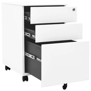 Rollbarer Aktenschrank Weiß, Stahl