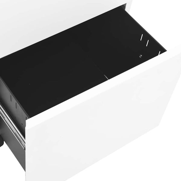 Rollbarer Aktenschrank Weiß, Stahl