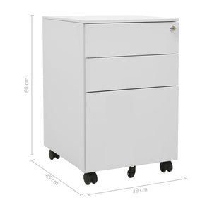 Rollbarer Aktenschrank Hellgrau Stahl