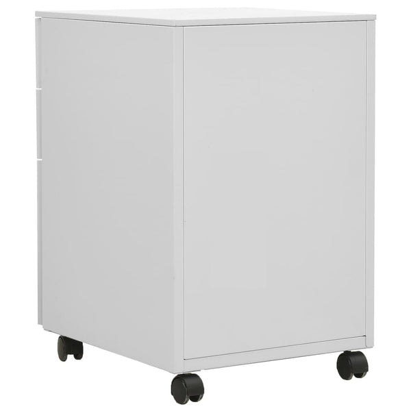 Rollbarer Aktenschrank Hellgrau Stahl