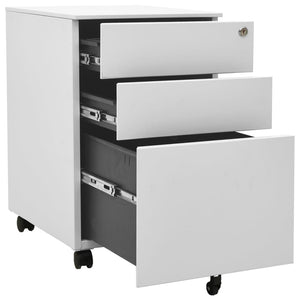 Rollbarer Aktenschrank Hellgrau Stahl
