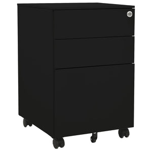 Rollbarer Aktenschrank Schwarz Stahl