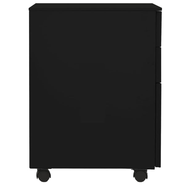 Rollbarer Aktenschrank Schwarz Stahl
