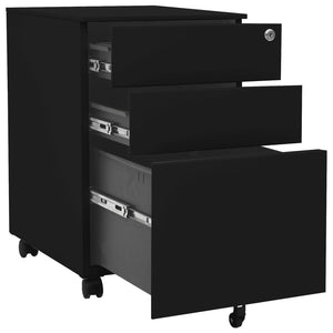 Rollbarer Aktenschrank Schwarz Stahl