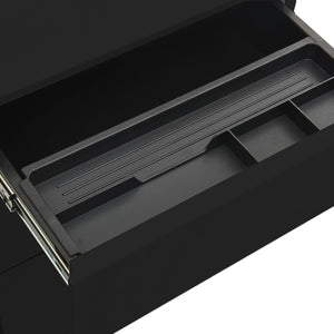 Rollbarer Aktenschrank Schwarz Stahl