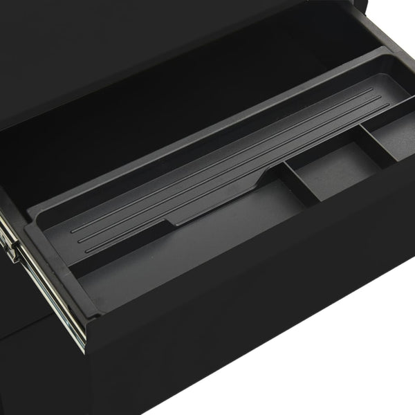 Rollbarer Aktenschrank Schwarz Stahl