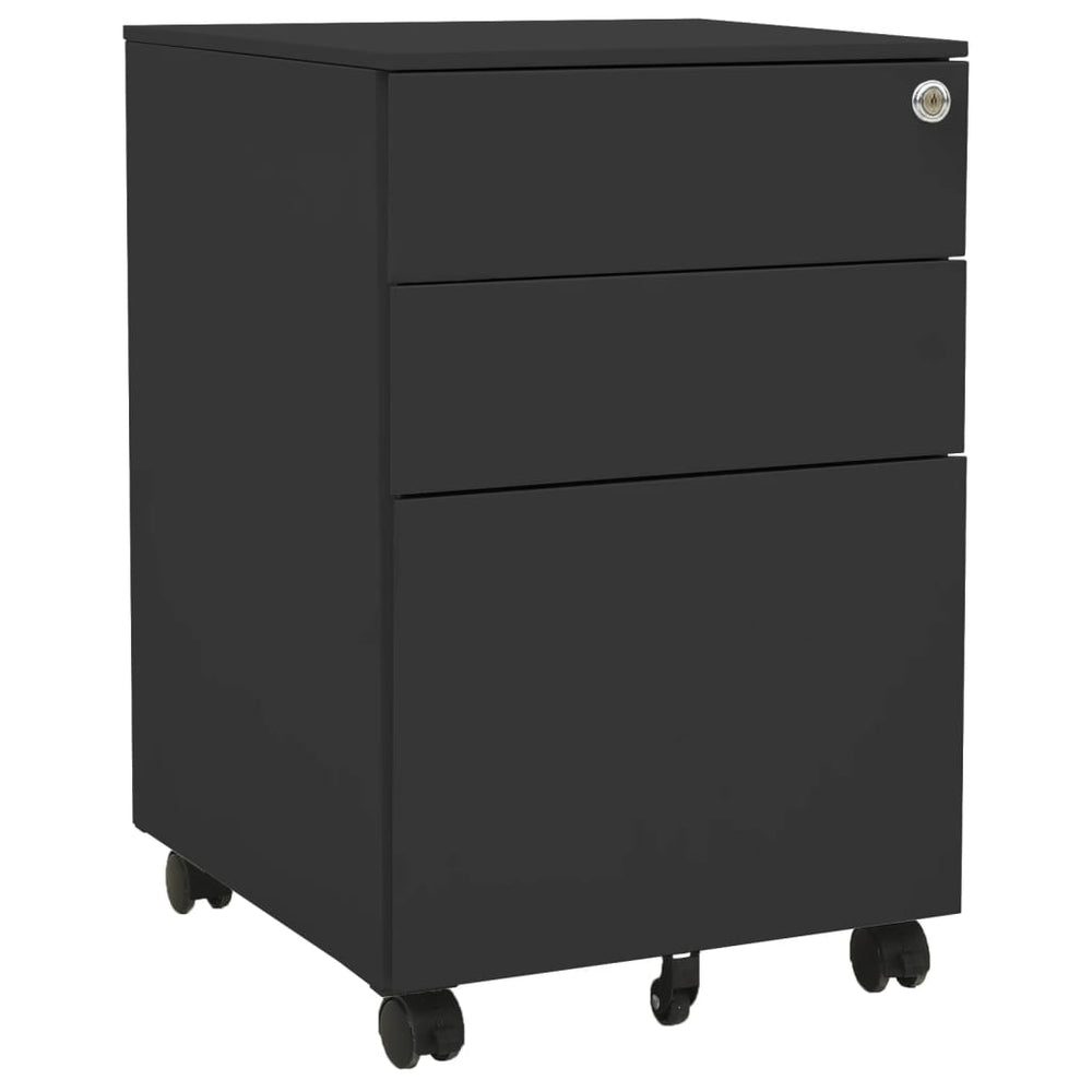 Rollbarer Aktenschrank Anthrazit Stahl