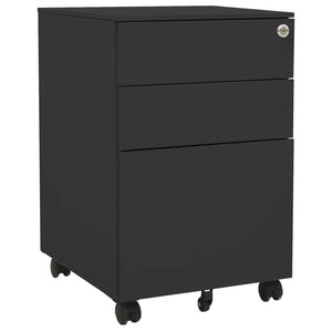 Rollbarer Aktenschrank Anthrazit Stahl