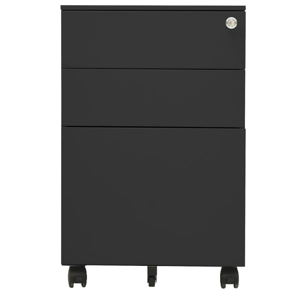 Rollbarer Aktenschrank Anthrazit Stahl