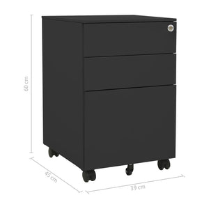 Rollbarer Aktenschrank Anthrazit Stahl