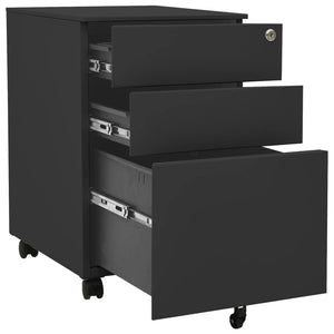 Rollbarer Aktenschrank Anthrazit Stahl