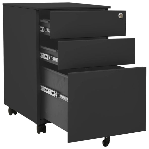 Rollbarer Aktenschrank Anthrazit Stahl