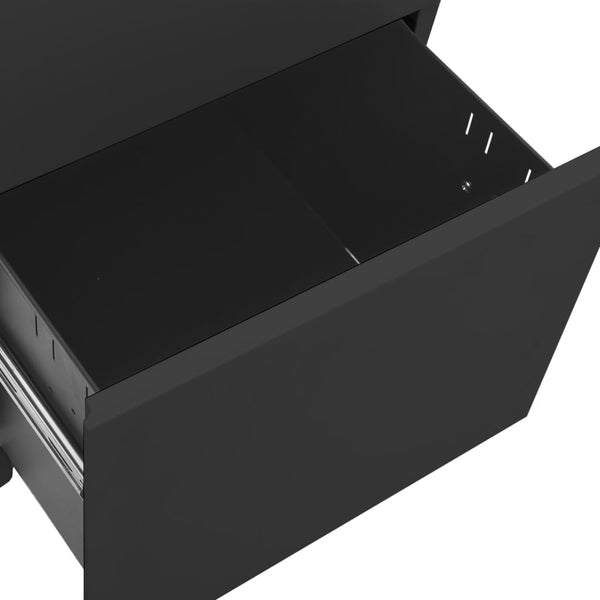 Rollbarer Aktenschrank Anthrazit Stahl