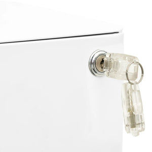 Rollbarer Aktenschrank Weiß Stahl 30x45x59cm