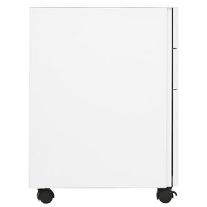Rollbarer Aktenschrank Weiß Stahl 30x45x59cm