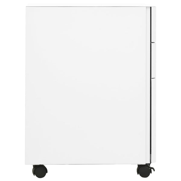 Rollbarer Aktenschrank Weiß Stahl 30x45x59cm
