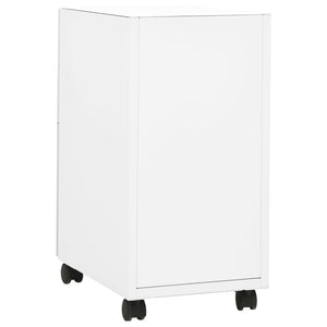 Rollbarer Aktenschrank Weiß Stahl 30x45x59cm
