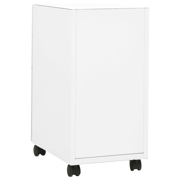 Rollbarer Aktenschrank Weiß Stahl 30x45x59cm