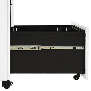 Rollbarer Aktenschrank Weiß Stahl 30x45x59cm