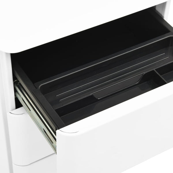 Rollbarer Aktenschrank Weiß Stahl 30x45x59cm