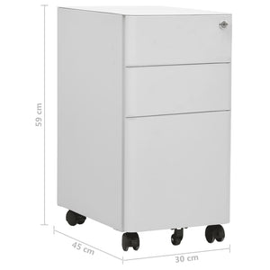 Rollbarer Aktenschrank Hellgrau Stahl