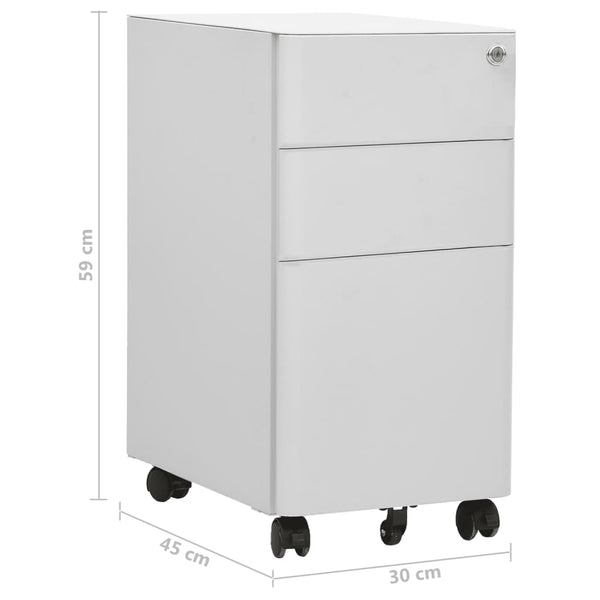 Rollbarer Aktenschrank Hellgrau Stahl