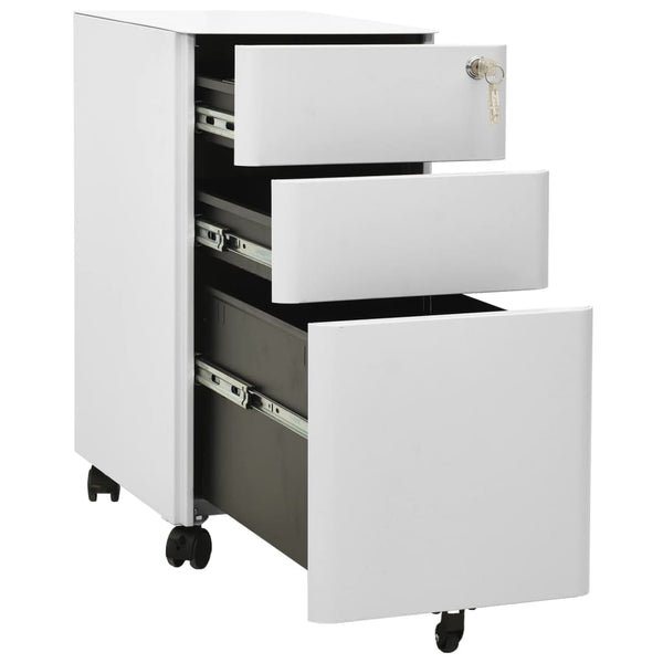 Rollbarer Aktenschrank Hellgrau Stahl