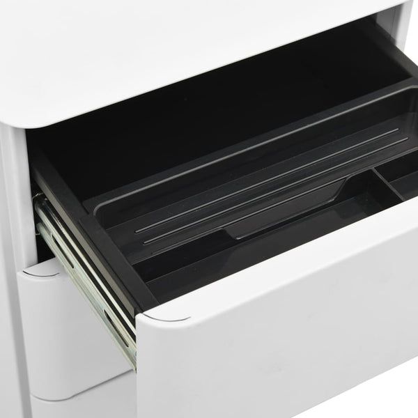 Rollbarer Aktenschrank Hellgrau Stahl