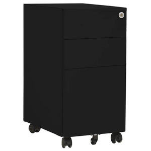 Rollbarer Aktenschrank Schwarz, 30x45x59 cm